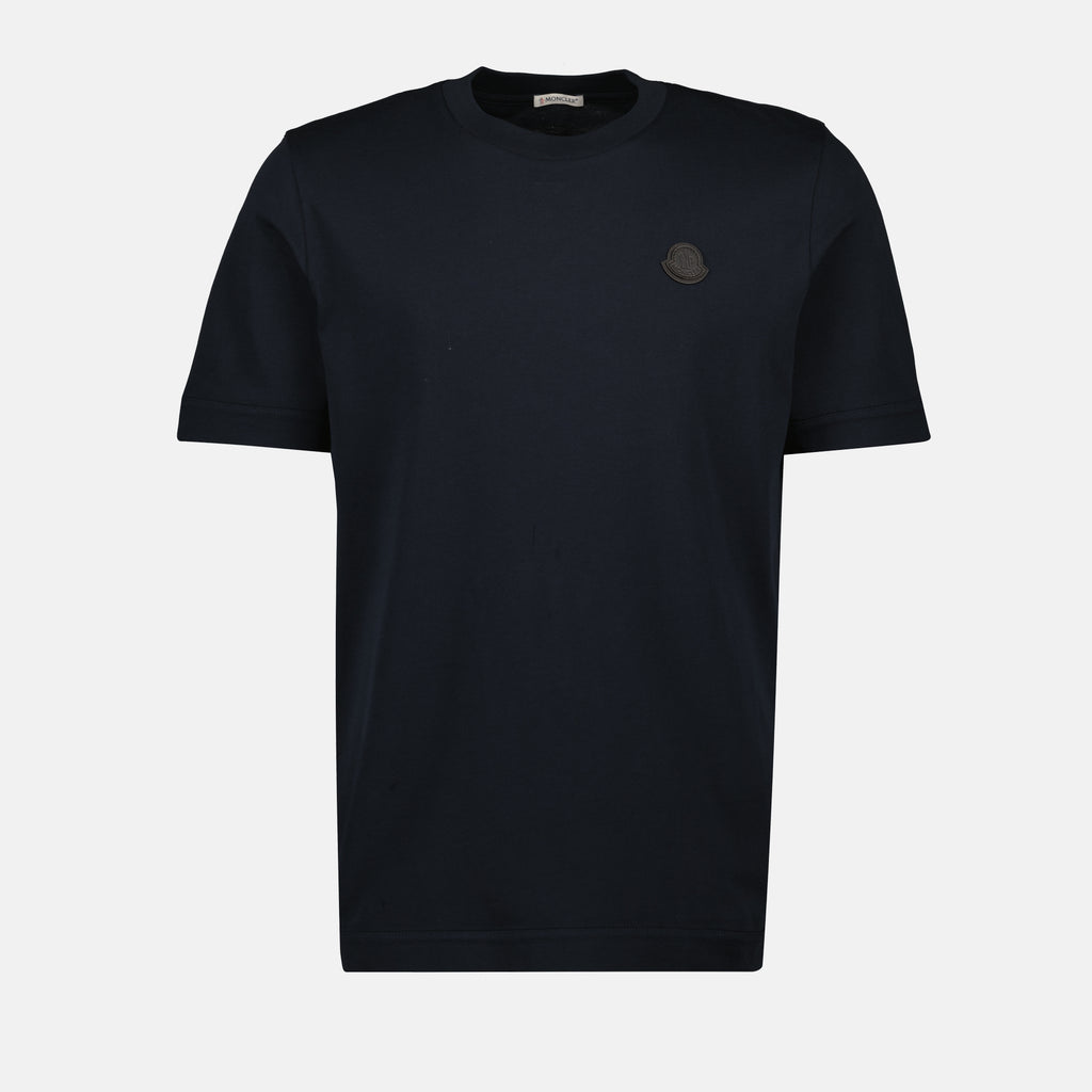 Image de l'article T-shirt logo en cuir de la marque Moncler pour Homme - Saison Automne-Hiver 2025 - Vue de Face