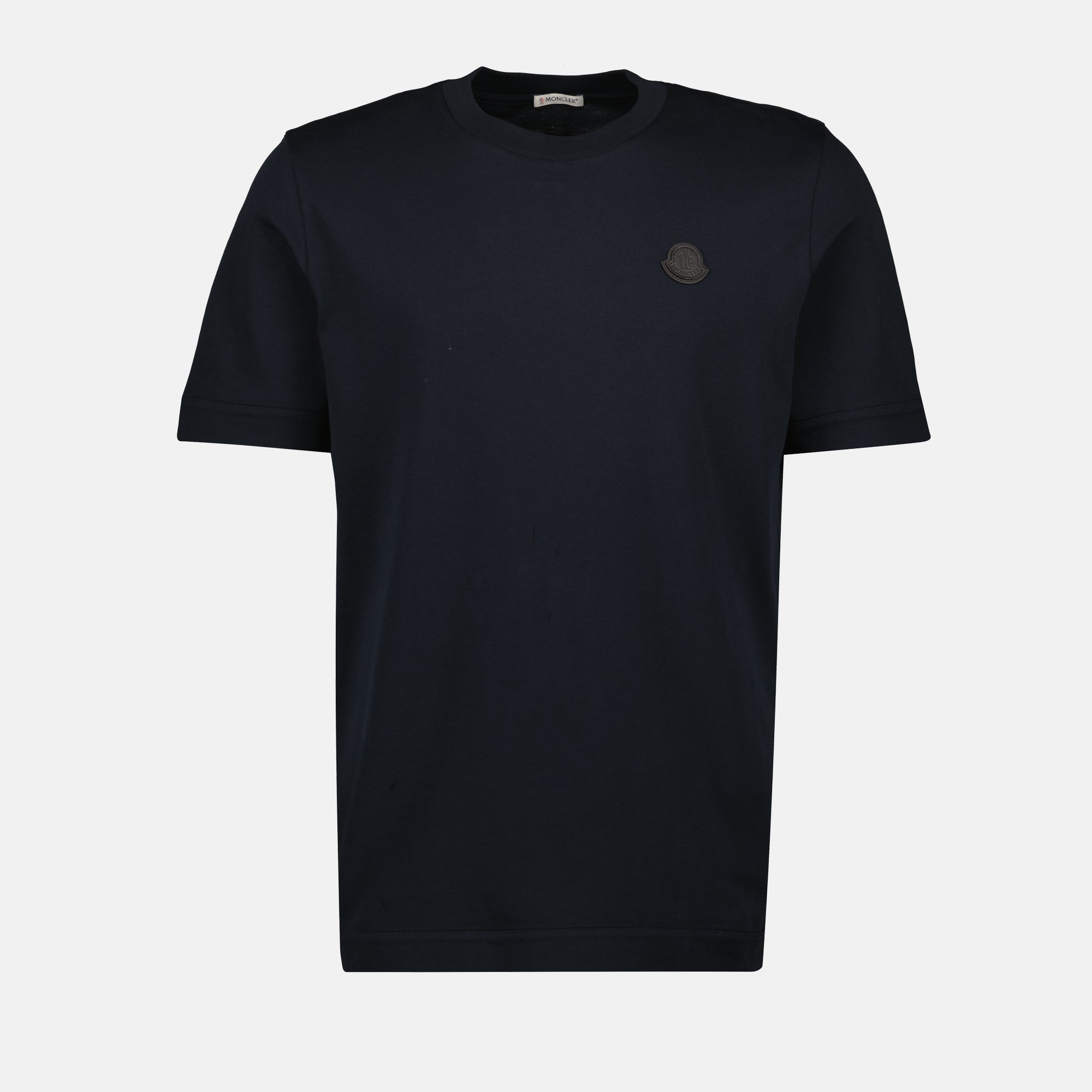 Image de l'article T-shirt logo en cuir de la marque Moncler pour Homme - Saison Automne-Hiver 2025 - Vue de Face