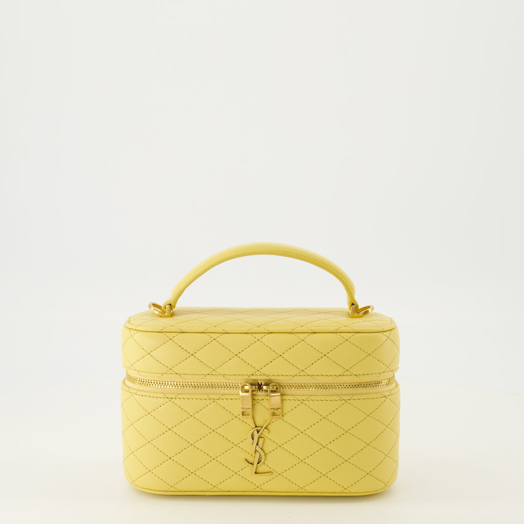 Sacs bandoulière Sac Gaby Vanity jaune en cuir d'agneau Saint Laurent Jaune Femme