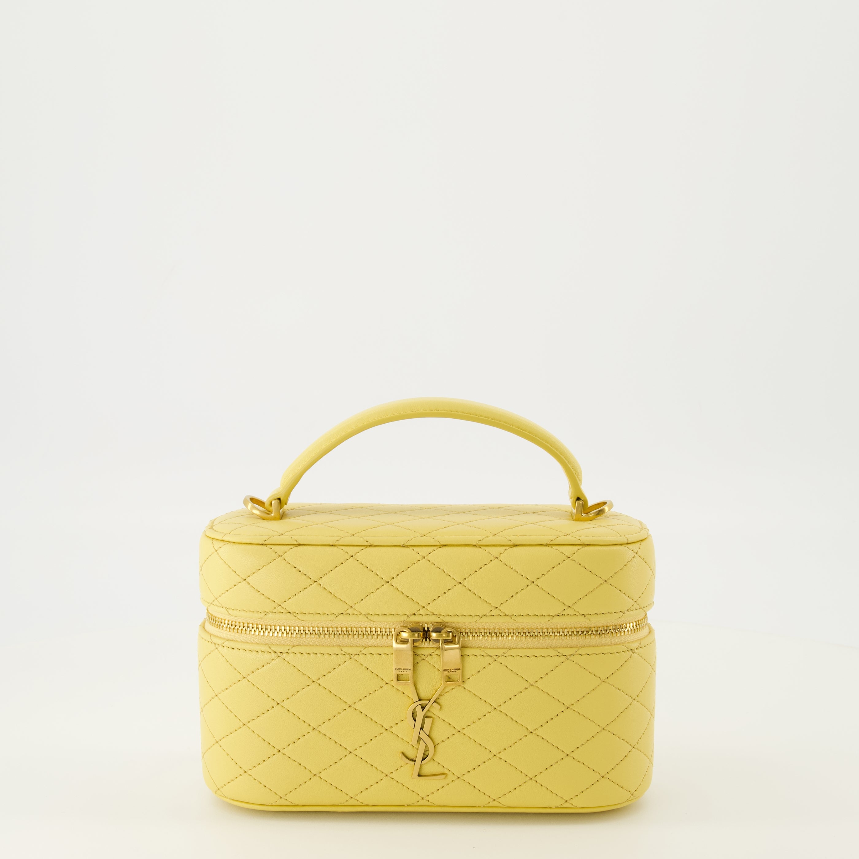 Sacs bandoulière Sac Gaby Vanity jaune en cuir d'agneau Saint Laurent Jaune Femme