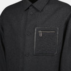 Camicie Giacca Camicia in Lana Fendi Grigio Homme