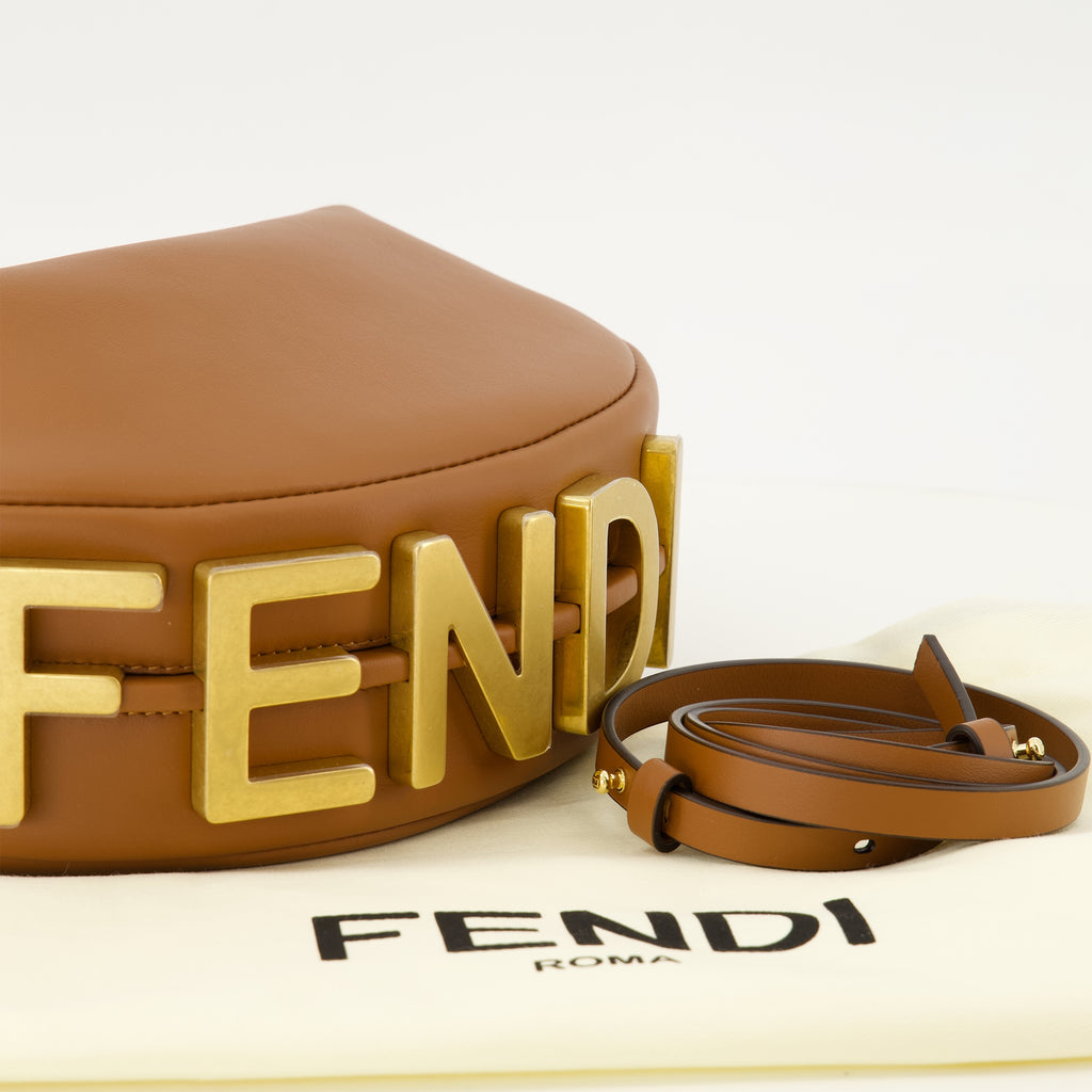 Sacs à main et épaule Borsa Mini in Pelle Marrone Fendigraphy Fendi Marron Femme