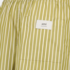 Shorts Calções Listrados Ami PARIS Cáqui Unissex