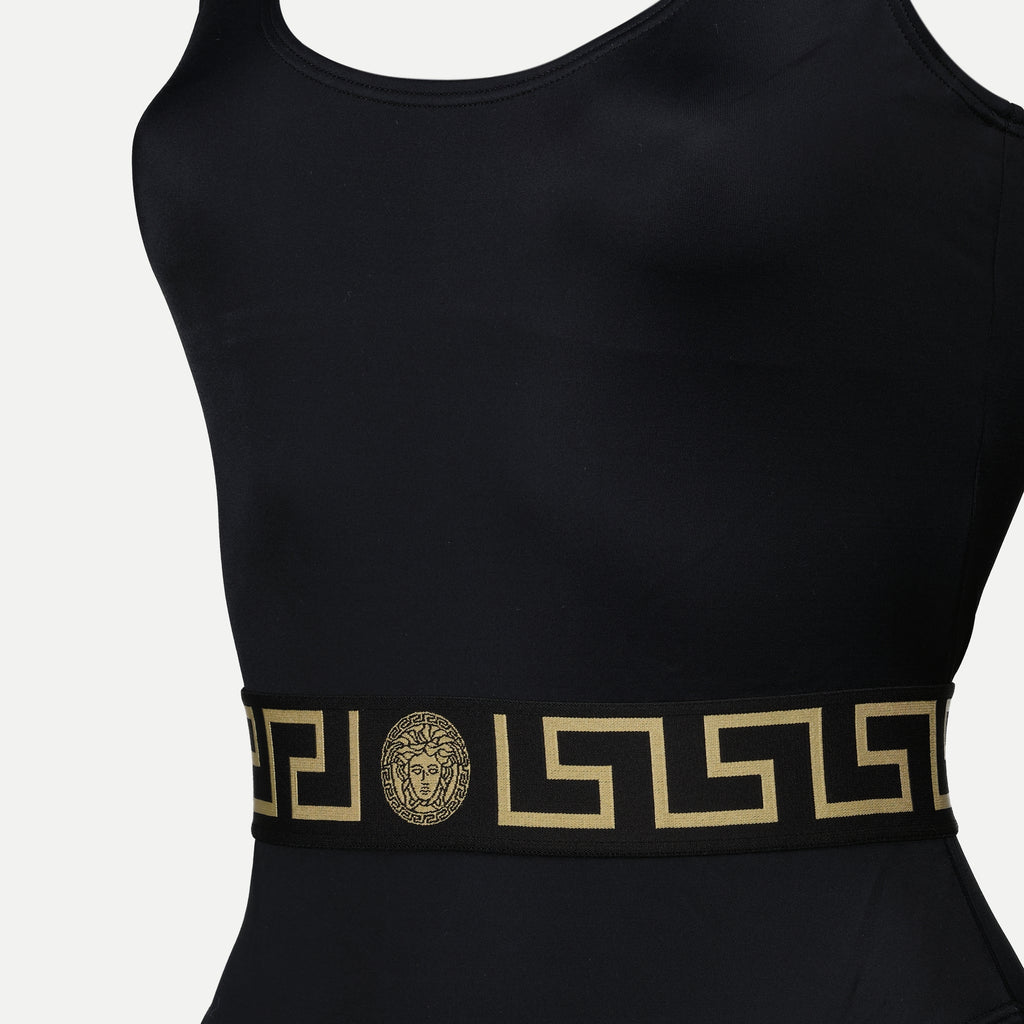 Beachwear Maillot de bain une pièce bordure Greca Versace Noir Femme