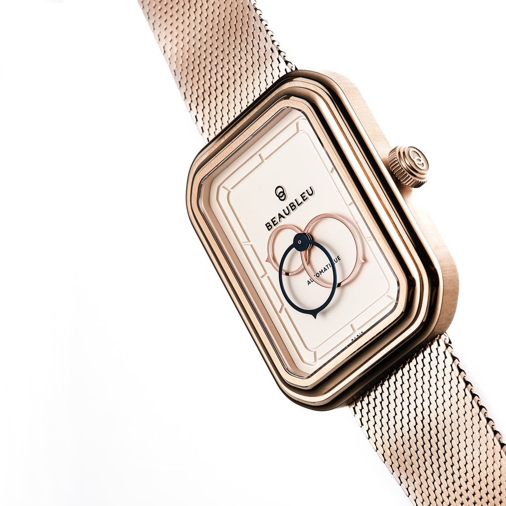 Bijoux Ecce Figura Lys Watch Rose Gold Steel Bracelet Beaubleu Doré Unisexe