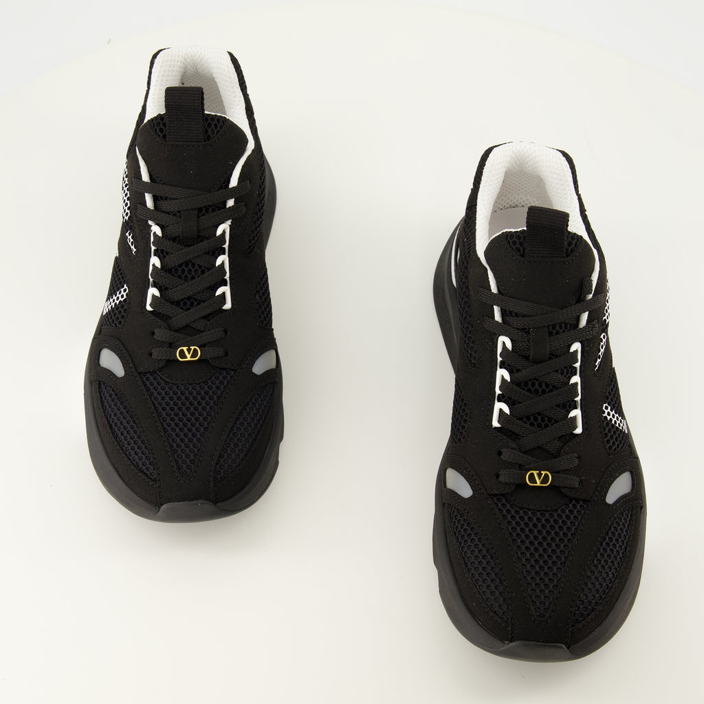 Baskets 데미비 블랙 패브릭 스니커즈 Valentino Garavani Noir Homme