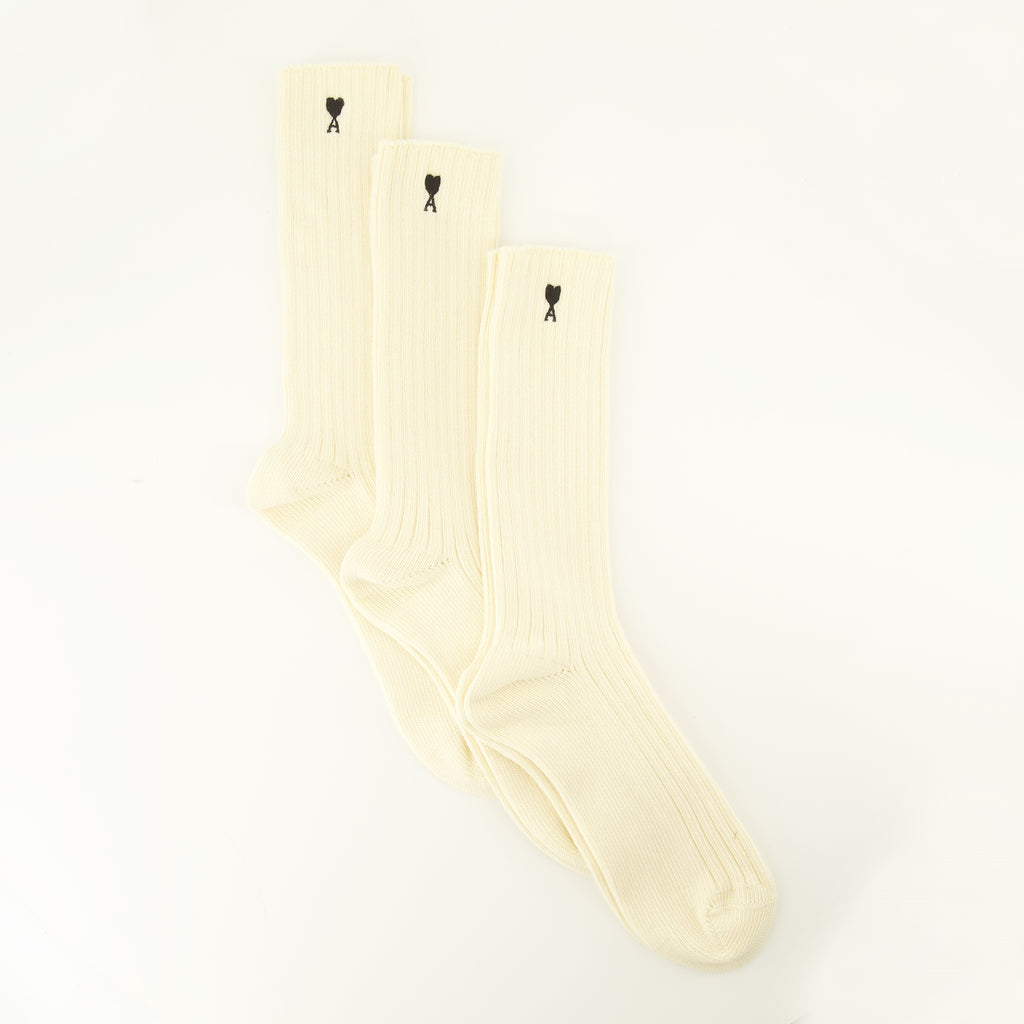 Sous-vêtements et homewear Set de 3 calcetines AMI Heart en algodón beige Ami PARIS Beige Unisexe