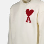Maille Pull Ami de Coeur Ami PARIS Blanc Unisexe