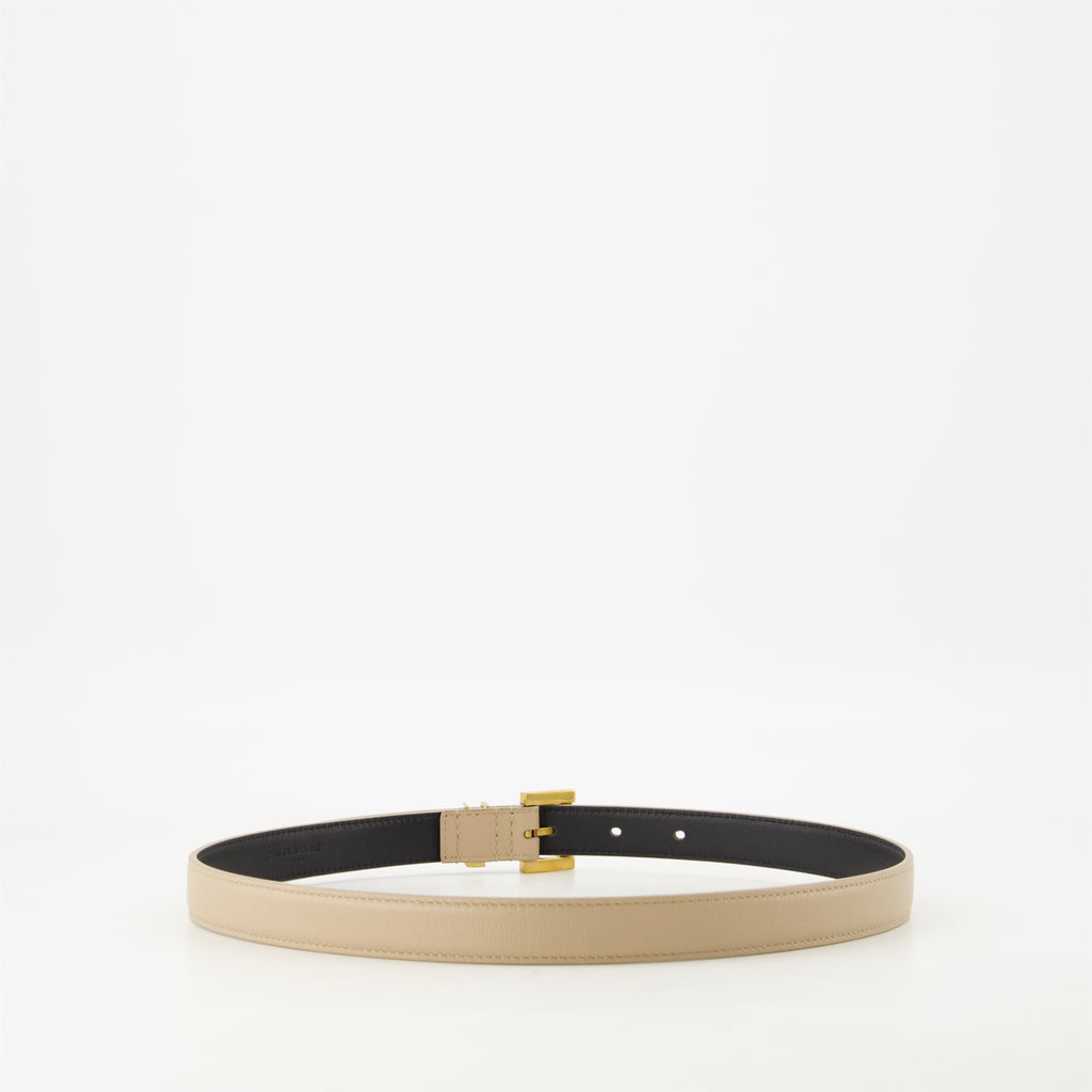 Belts Cassandre Thin Belt Saint Laurent Beige Femme