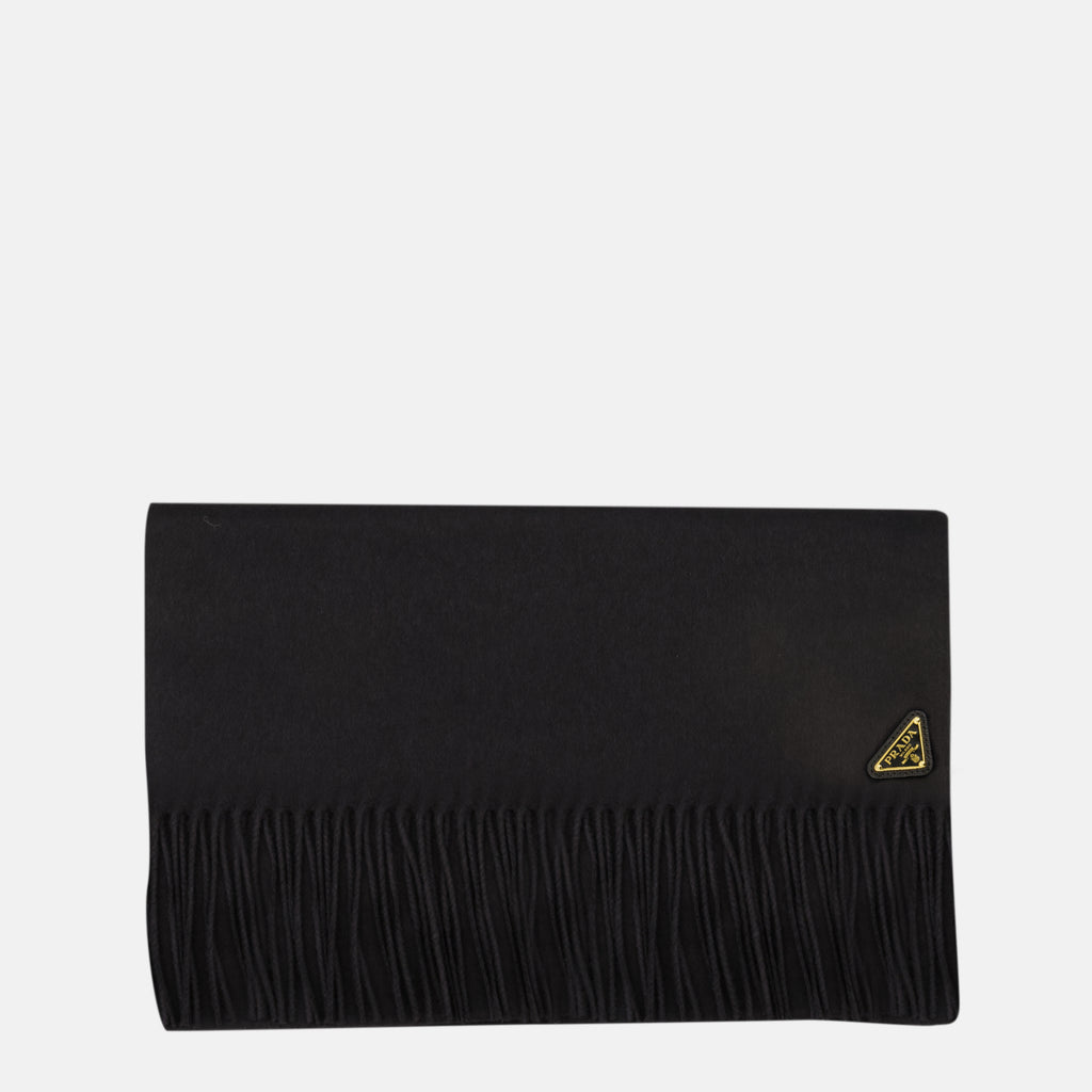 Imagen del artículo Bufanda de seda y cachemira negra de la marca Prada para Mujer - Temporada Otoño-Invierno 2025 - Vista Frontal