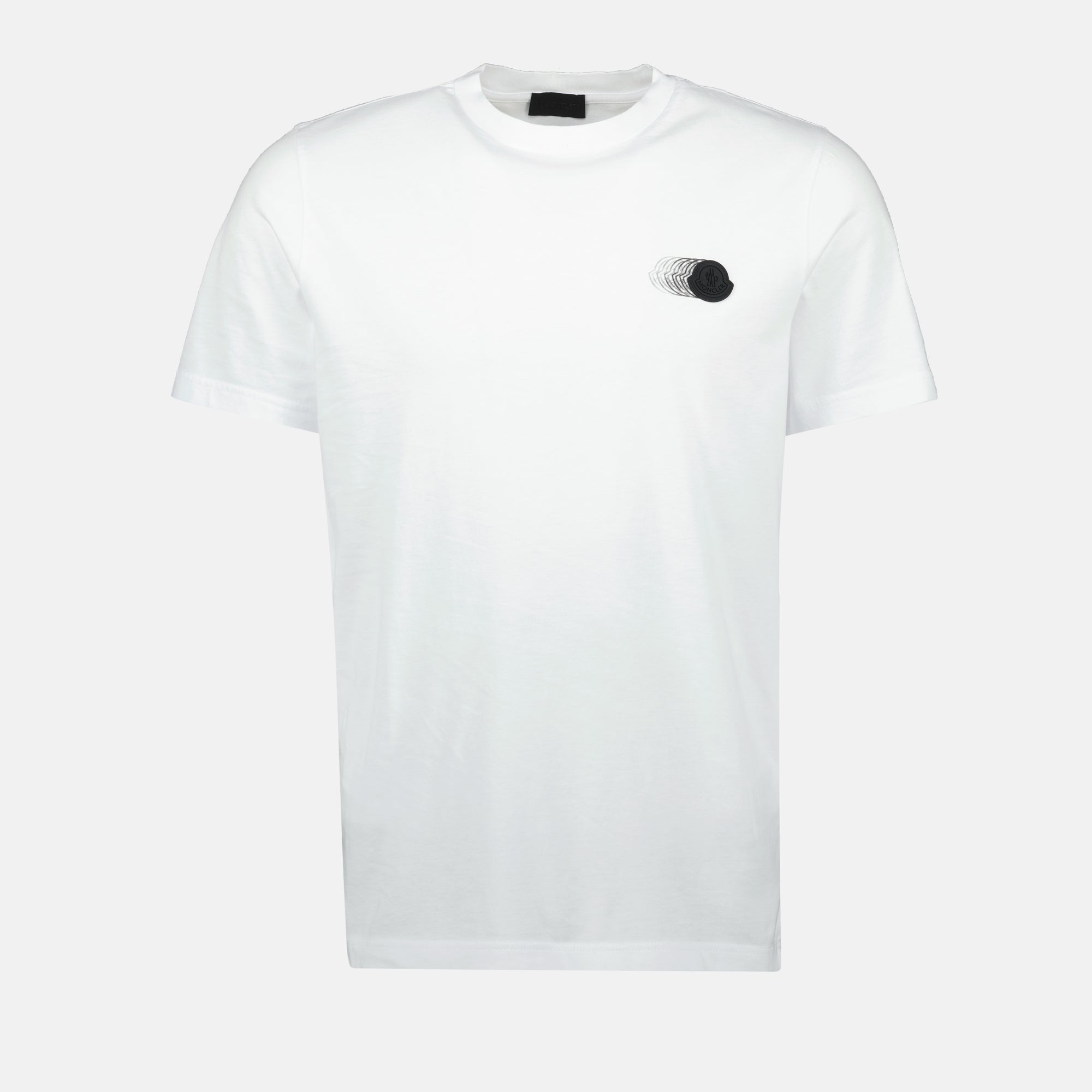 T-shirts T-shirt à motif logo délavé Moncler Blanc Homme