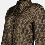 Camisas Chemise FF en soie Fendi Marrom Femme