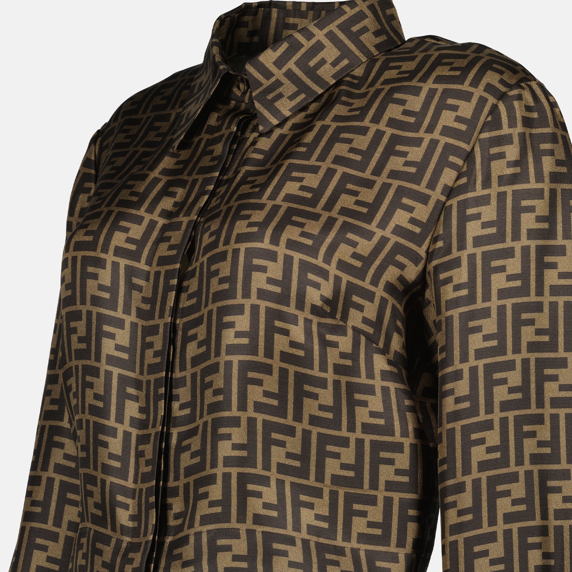 Camisas Chemise FF en soie Fendi Marrom Femme
