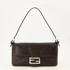 Sacs à main et épaule Bolso Baguette® de Cuero Texturizado Negro Fendi Noir Femme