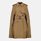 Image de l'article Cape Belmont en laine marron de la marque Burberry pour Femme - Saison Automne-Hiver 2025 - Vue de Face