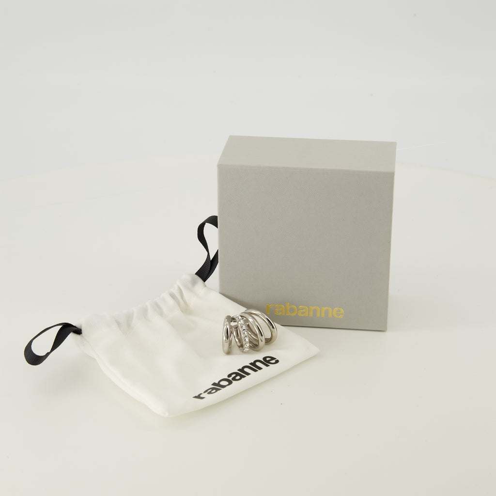 Bijoux Boucle d'oreille Punk avec cristaux argenté Rabanne Argenté Femme