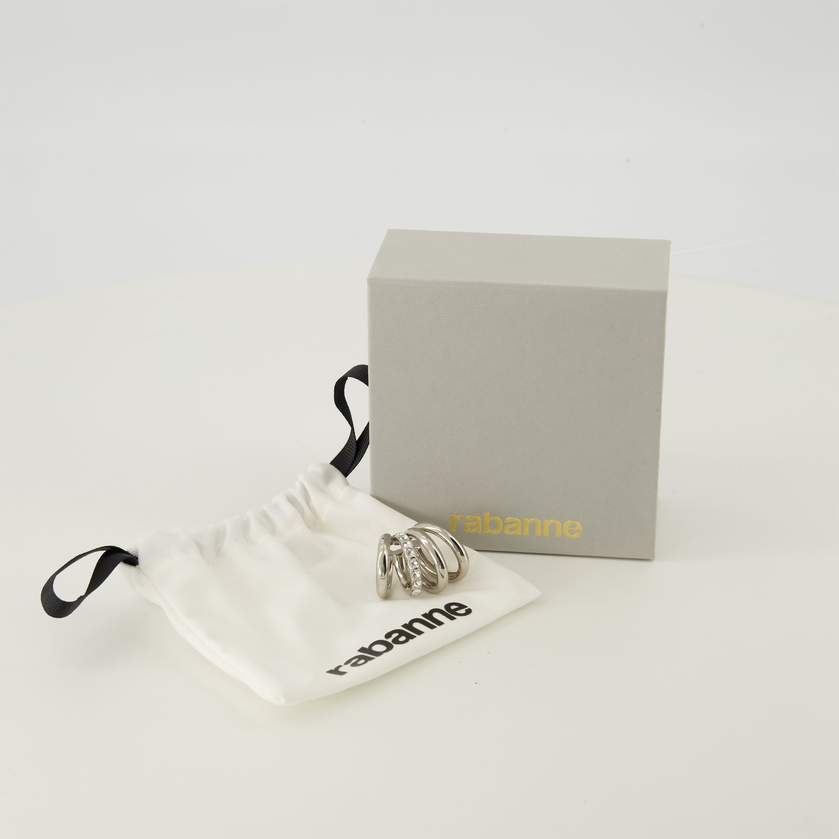 Bijoux Boucle d'oreille Punk avec cristaux argenté Rabanne Argenté Femme