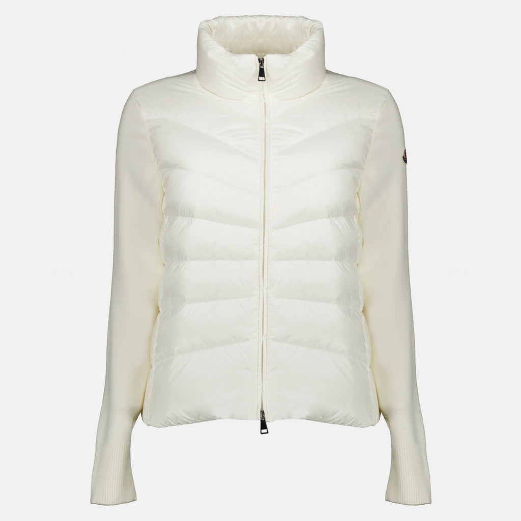 Vestes Cardigan bi-matière blanc Moncler Blanc Femme