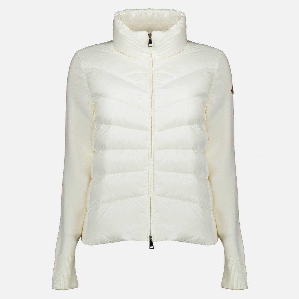 Cardigan bi-matière blanc