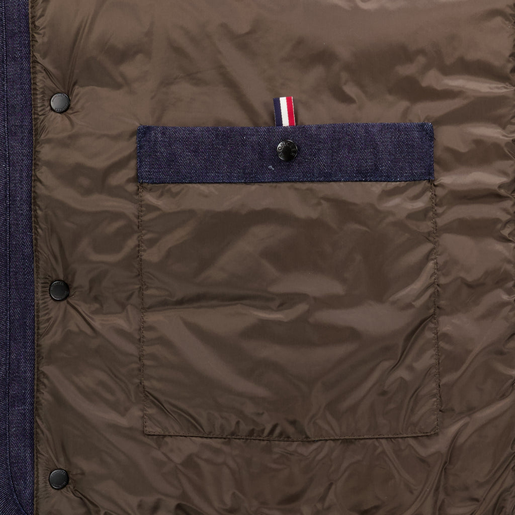 Vestes Liorane Denim Ärmellose Puffer-Weste Moncler Bleu foncé Homme