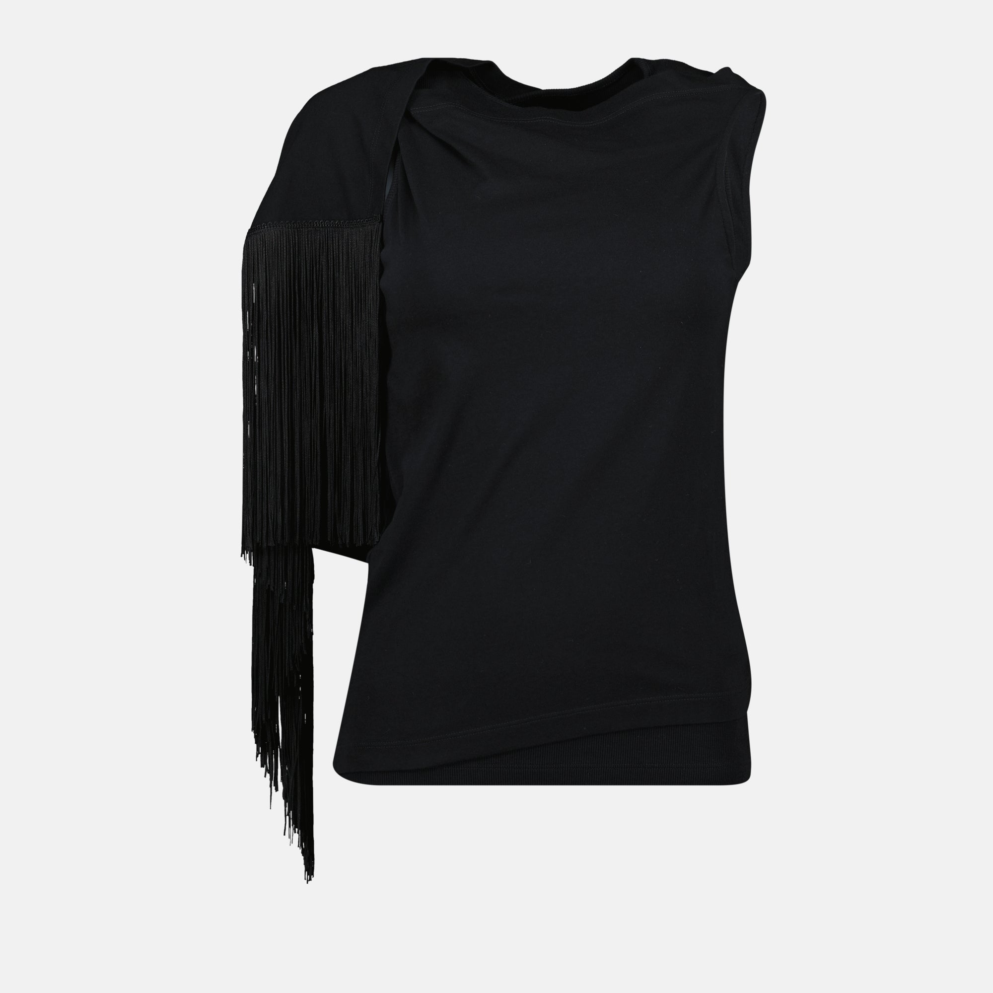 Tops T-shirt à franges Mm6 Noir Femme
