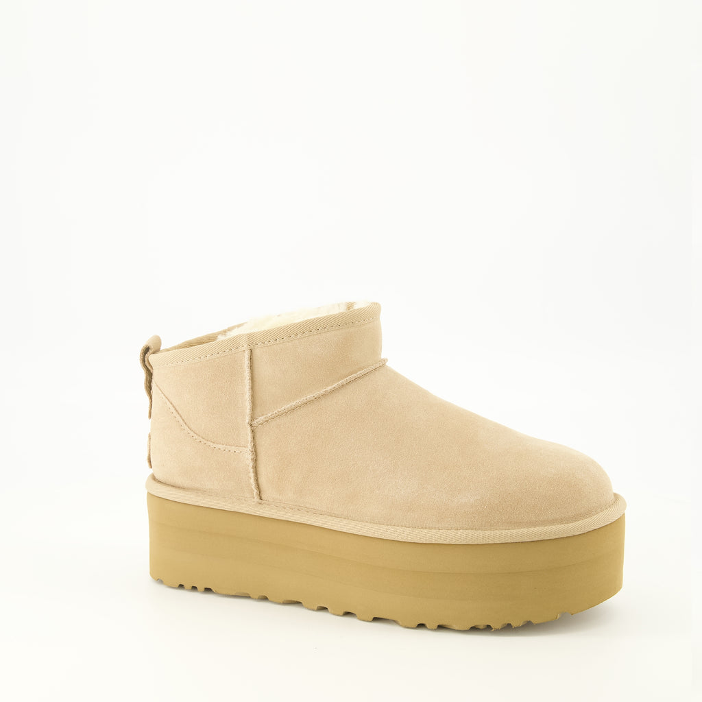 Bottines Classic Ultra Mini Platform Boots Beige Ugg Beige Femme