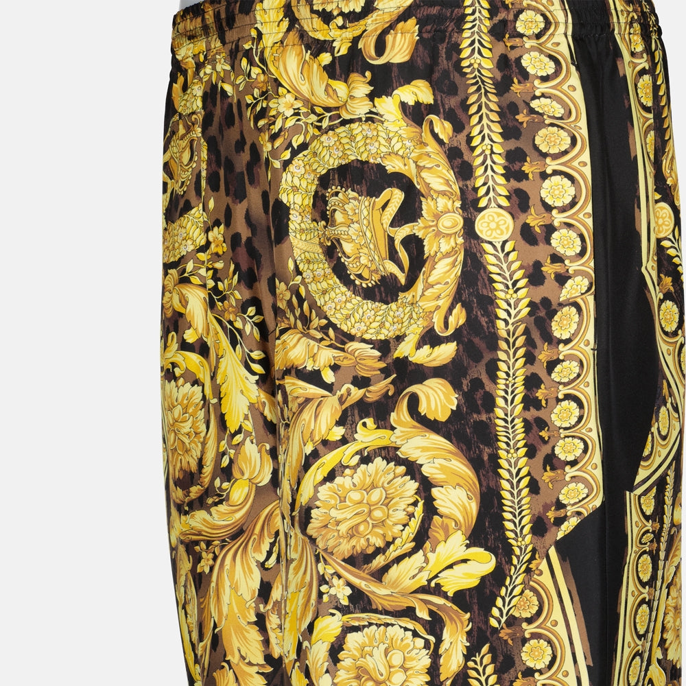 Shorts Shorts de Seda Barocco Versace Amarillo Homme