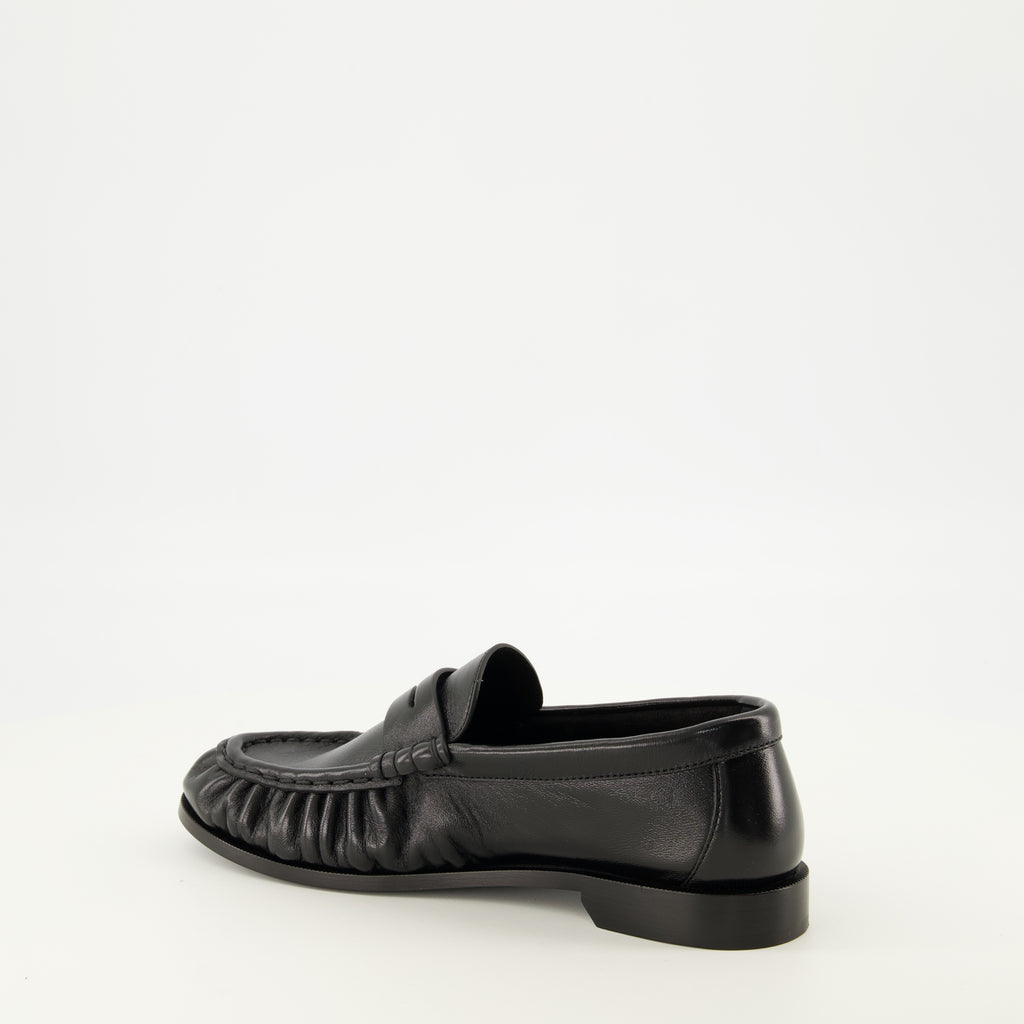 Mocassins Mocassini Loafer Soft in Pelle Nera Saint Laurent Noir Femme