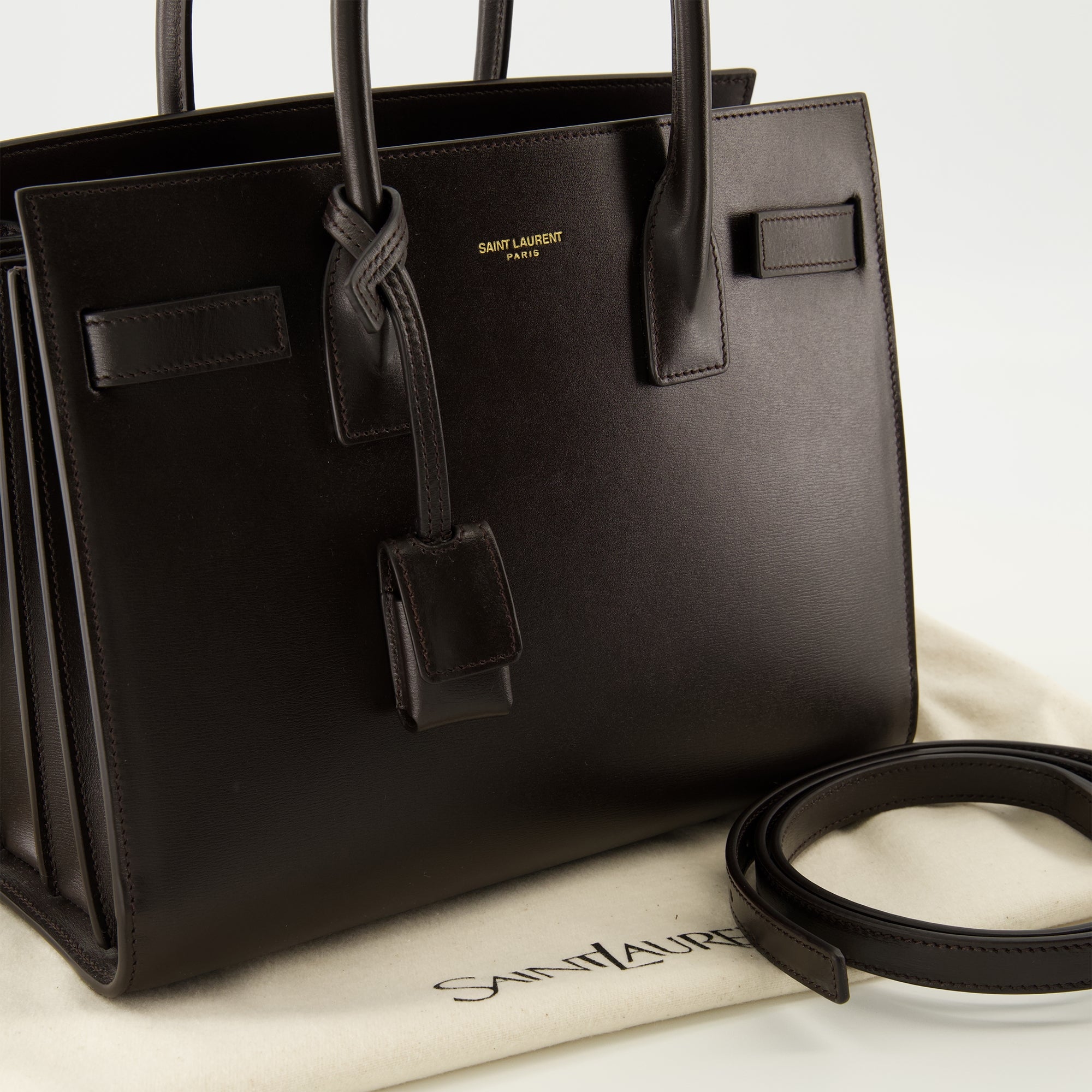 Image of the article Nano Brown Day Bag by Saint Laurent for Women - Autumn-Winter Season 2025 - Detailed View_2