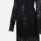 Vestidos Vestido Longo de Renda Rabanne Preto Femme