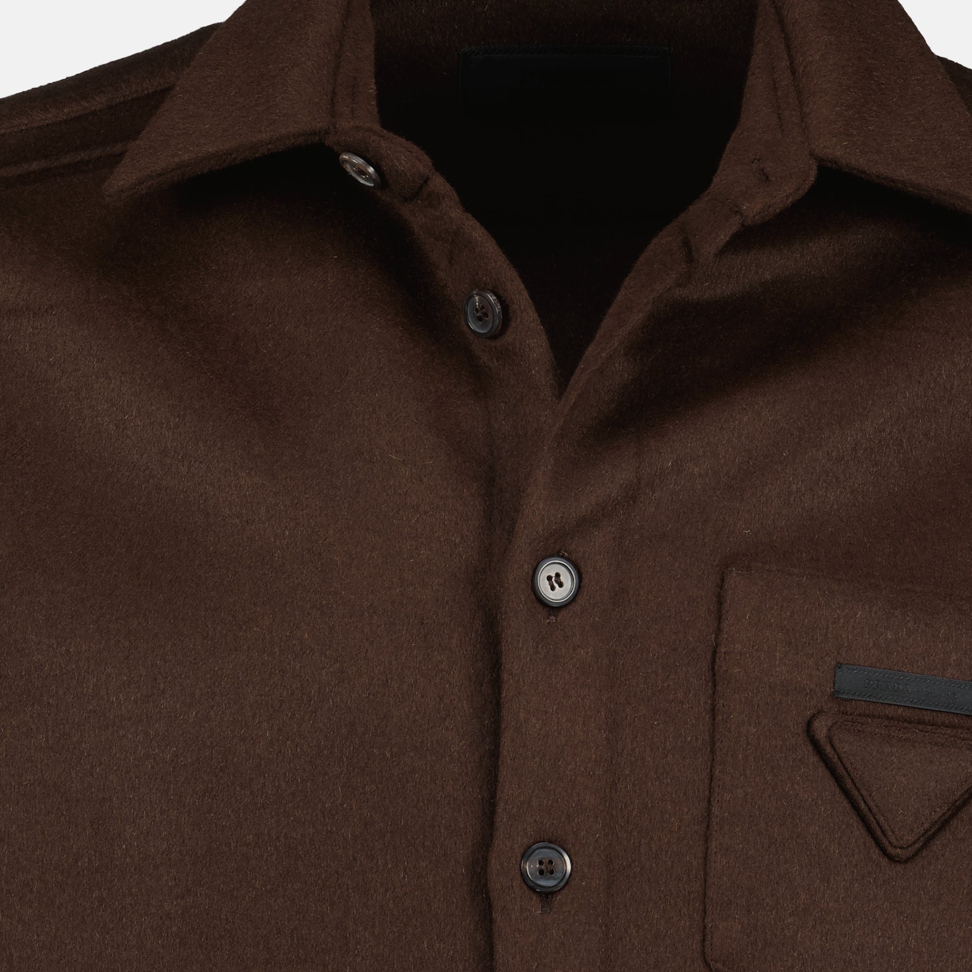 Chemises Chemise en laine Prada Marron Homme