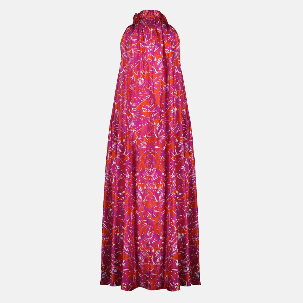 맥스 마라 여성용 핑크 실크 트윌 드레스 이미지 - 2026년 봄-여름 - 뒷면 보기