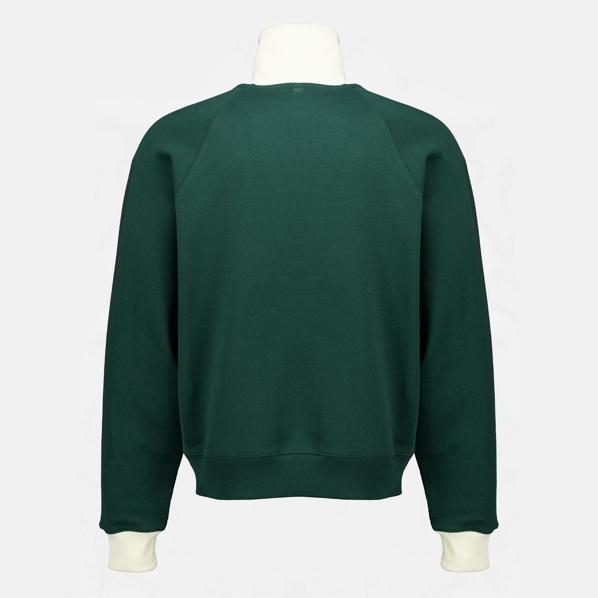 Sweatshirts Chaqueta de algodón verde con cremallera Ami PARIS Vert Unisexe
