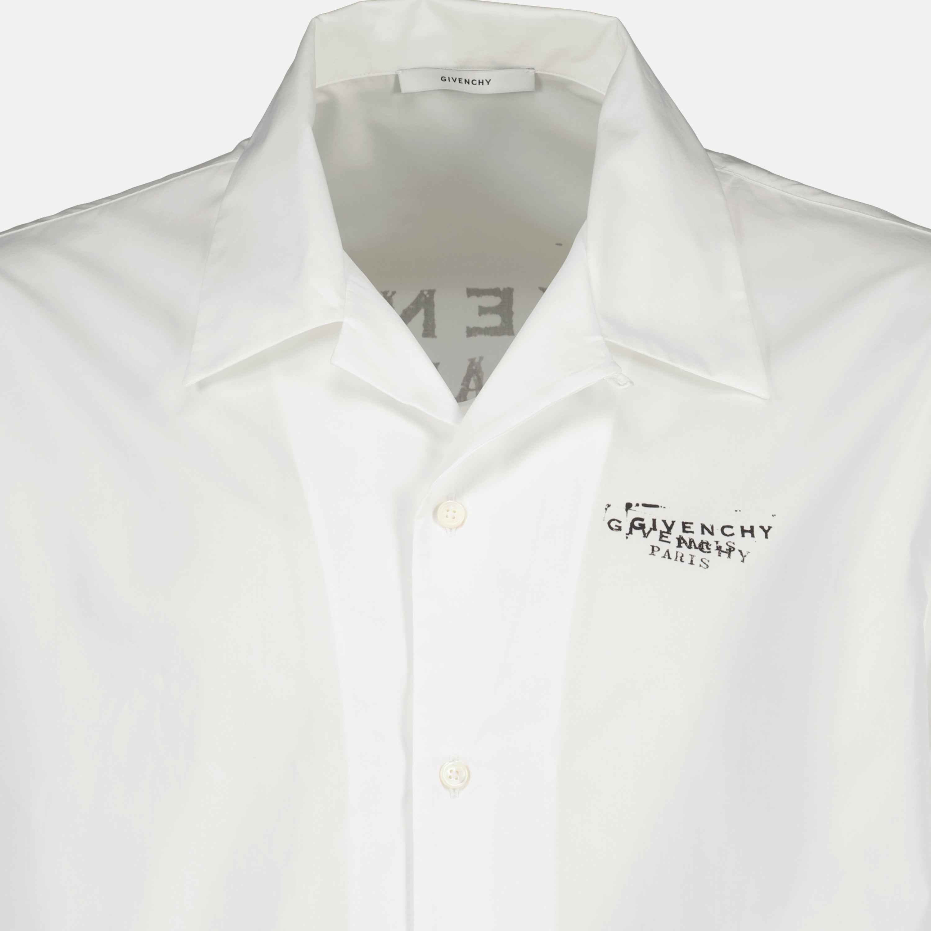 Image de l'article Chemise Givenchy Stamp blanche de la marque Givenchy pour Homme - Saison Printemps-Été 2026 - Vue détaillée_1