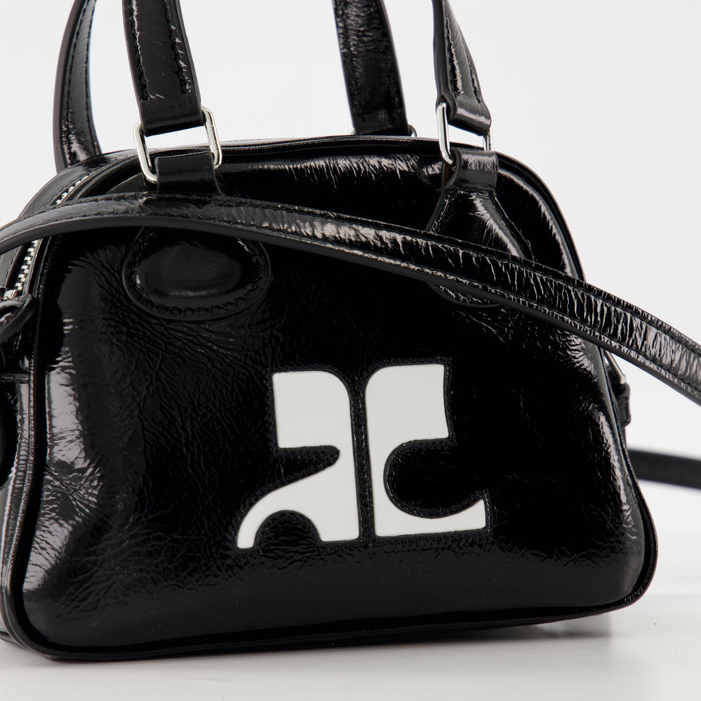 Sacs à main et épaule Mini sac bowling Réédition Courrèges Noir Unisexe