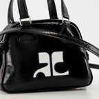 Sacs à main et épaule Mini sac bowling Réédition Courrèges Noir Unisexe