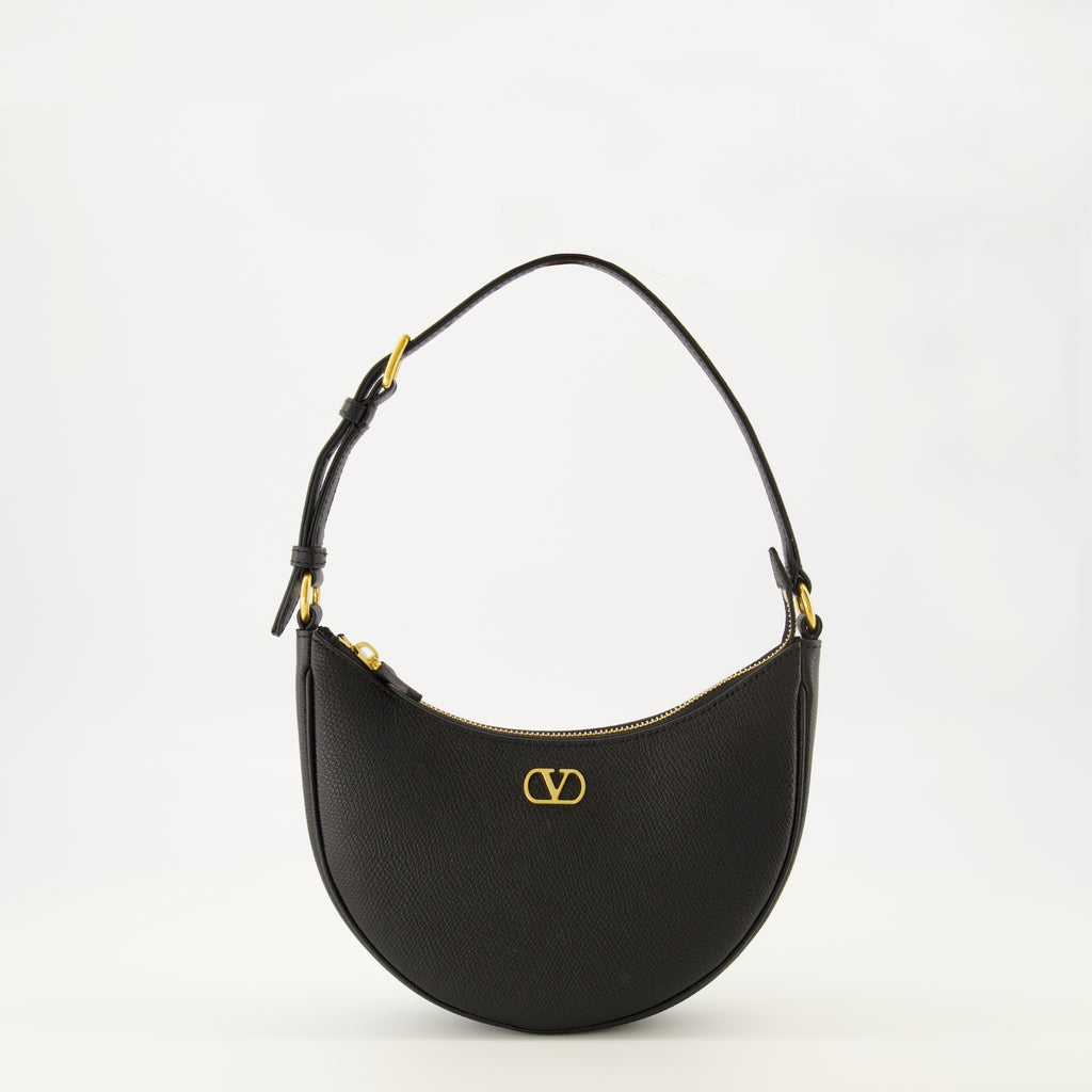 Sacs à main et épaule Mini Borsa Hobo in Pelle Nera Valentino Garavani Noir Femme