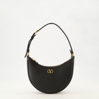 Sacs à main et épaule Mini Hobo Bag in Black Leather Valentino Garavani Noir Femme