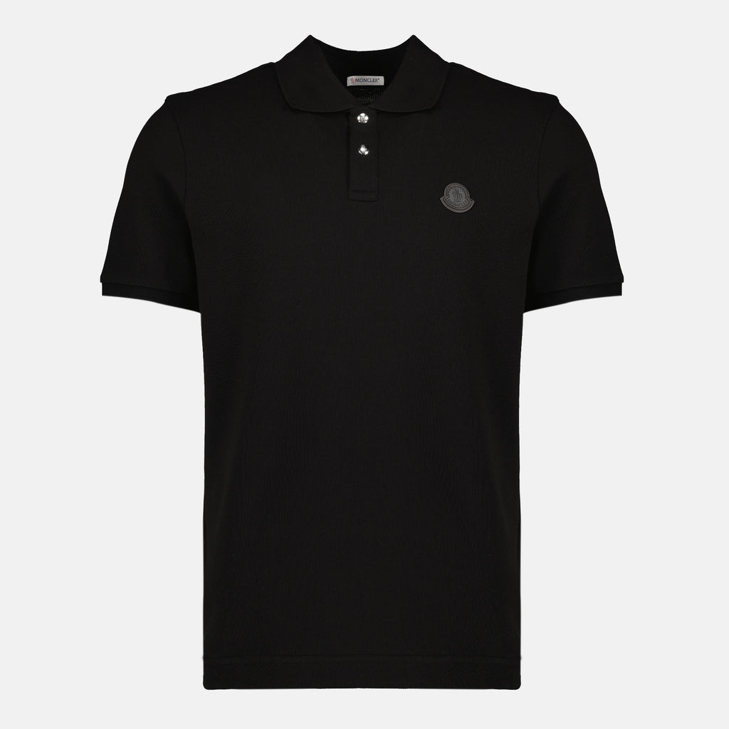 Imagen de la camiseta polo de algodón con logo negro de la marca Moncler para Hombre - Temporada Primavera-Verano 2026 - Vista Frontal