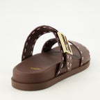 Chaussures ouvertes Fendi Feel Braune Leder Sandalen Fendi Marron Femme
