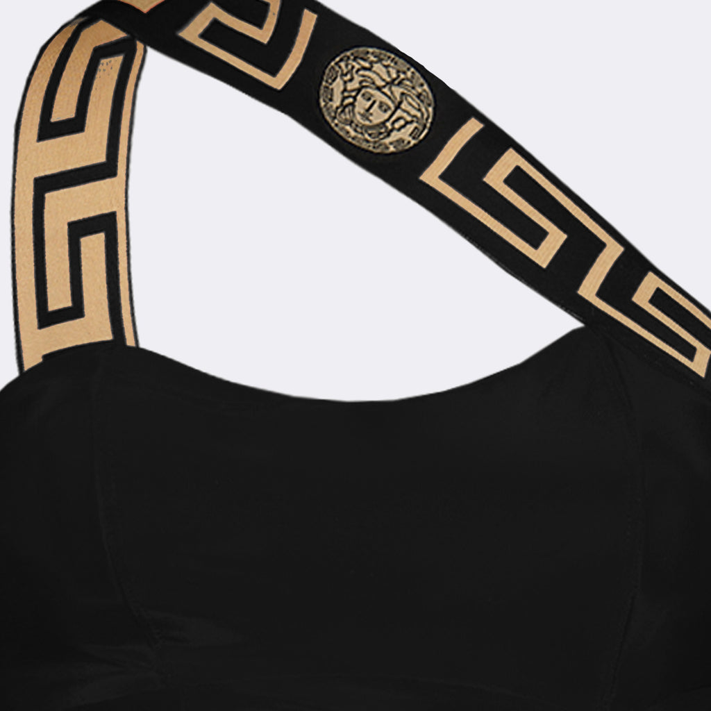 Beachwear Maillot de bain Medusa Greca asymétrique Versace Noir Femme