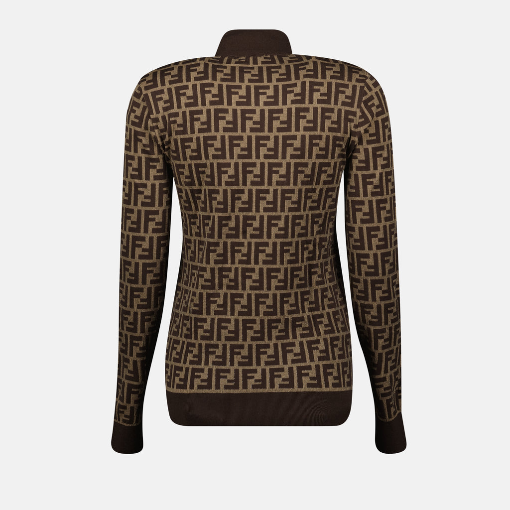 Malhas Pulôver FF Fendi Marrom Femme
