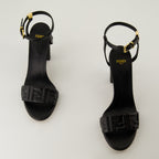 Offene schuhe Delfina Absatzsandalen Fendi Schwarz Femme