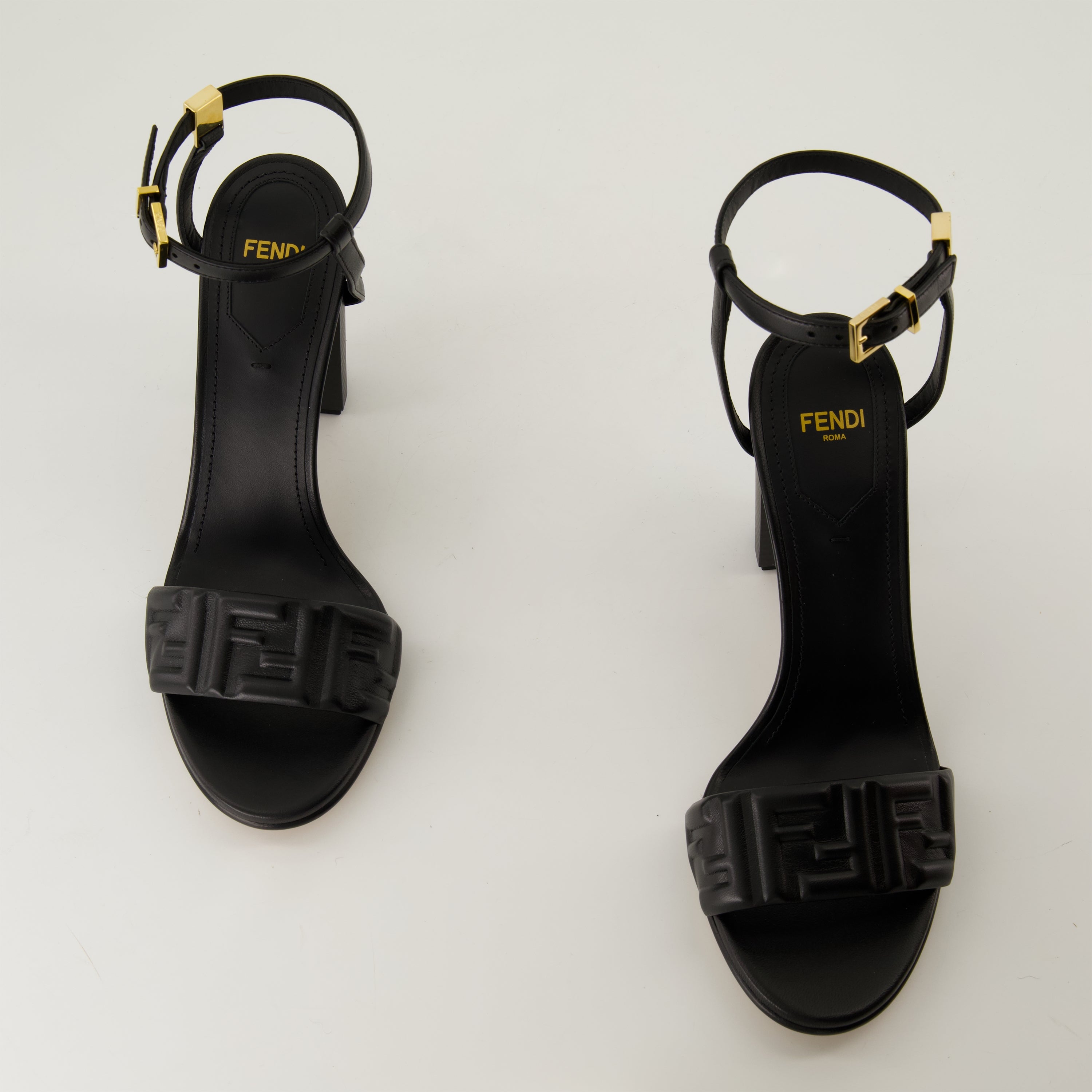 Offene schuhe Delfina Absatzsandalen Fendi Schwarz Femme