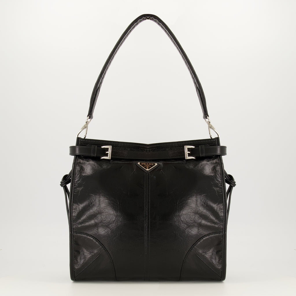 Sacs bandoulière ボニー ブラック レザー バッグ Prada Noir Homme