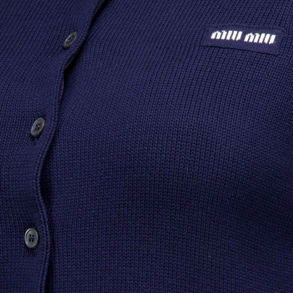 Maille Navyblauer kurzer Baumwollcardigan Miu Miu Bleu foncé Femme