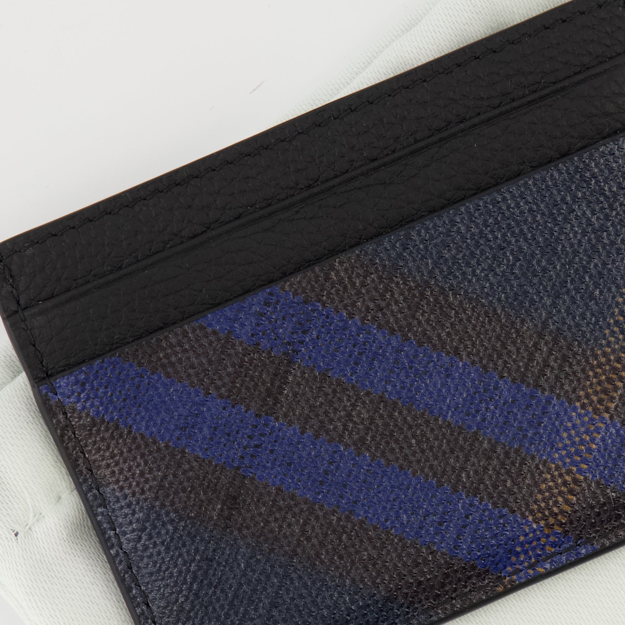 Small leather goods Check Card Holder Burberry Dark blue Men