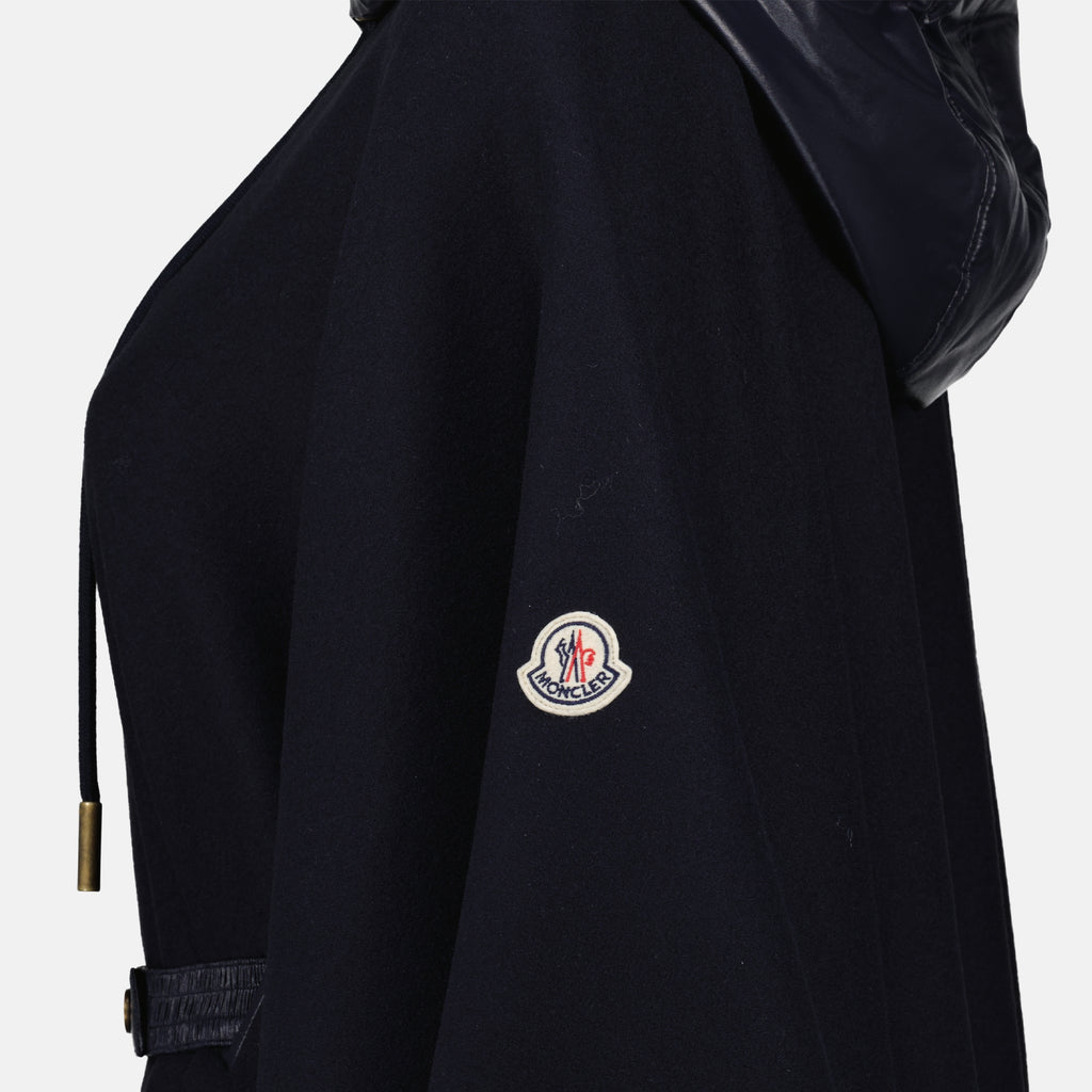 Vestes Cape en laine bleu marine Moncler Bleu foncé Femme