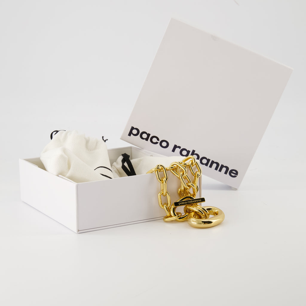 Bijoux Collier Double XL Link Rabanne Doré Femme