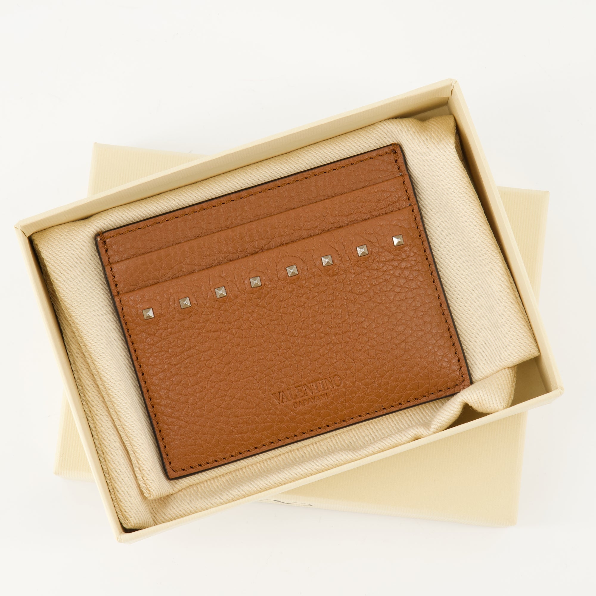 Petite maroquinerie Porte-cartes Rockstud Valentino Garavani Marron Homme